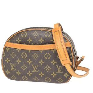 LOUIS VUITTON Blois Crossbody Shoulder Bag Monogram Leather Brown